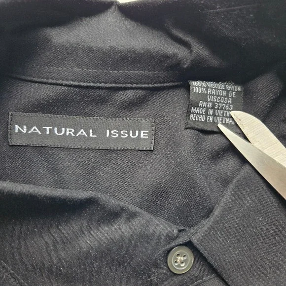 Natural Issue Tropical Short Sleeve Mens Size XXL Black Relaxed Comfort Vacation - Picture 2 of 8